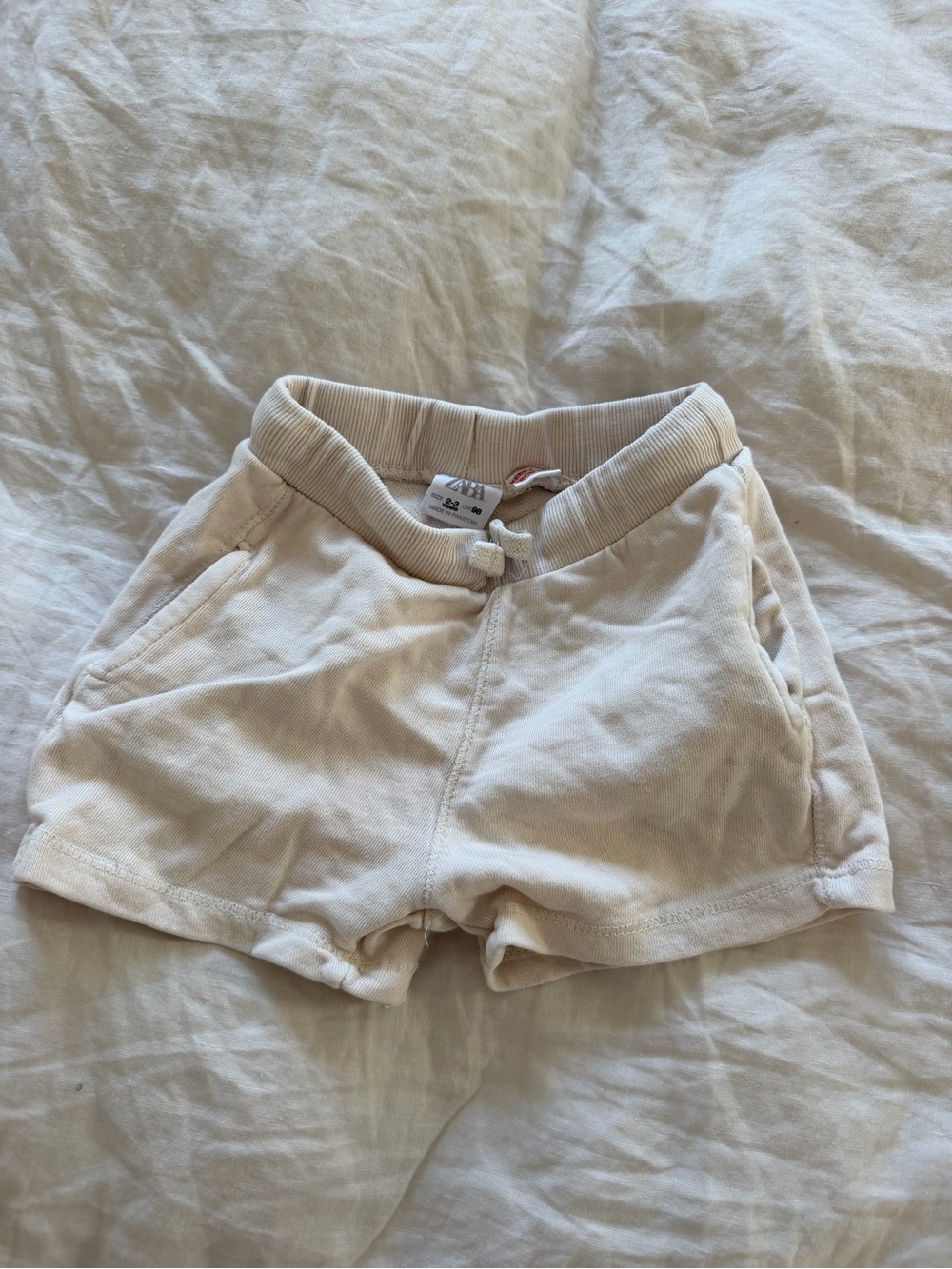Zara kids: Cream Casual Knit Shorts-2-3T
